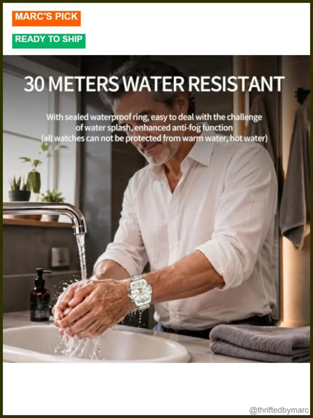 Men's Chronograph Multi-Function Waterproof Dress Stainless Steel Analog Quartz